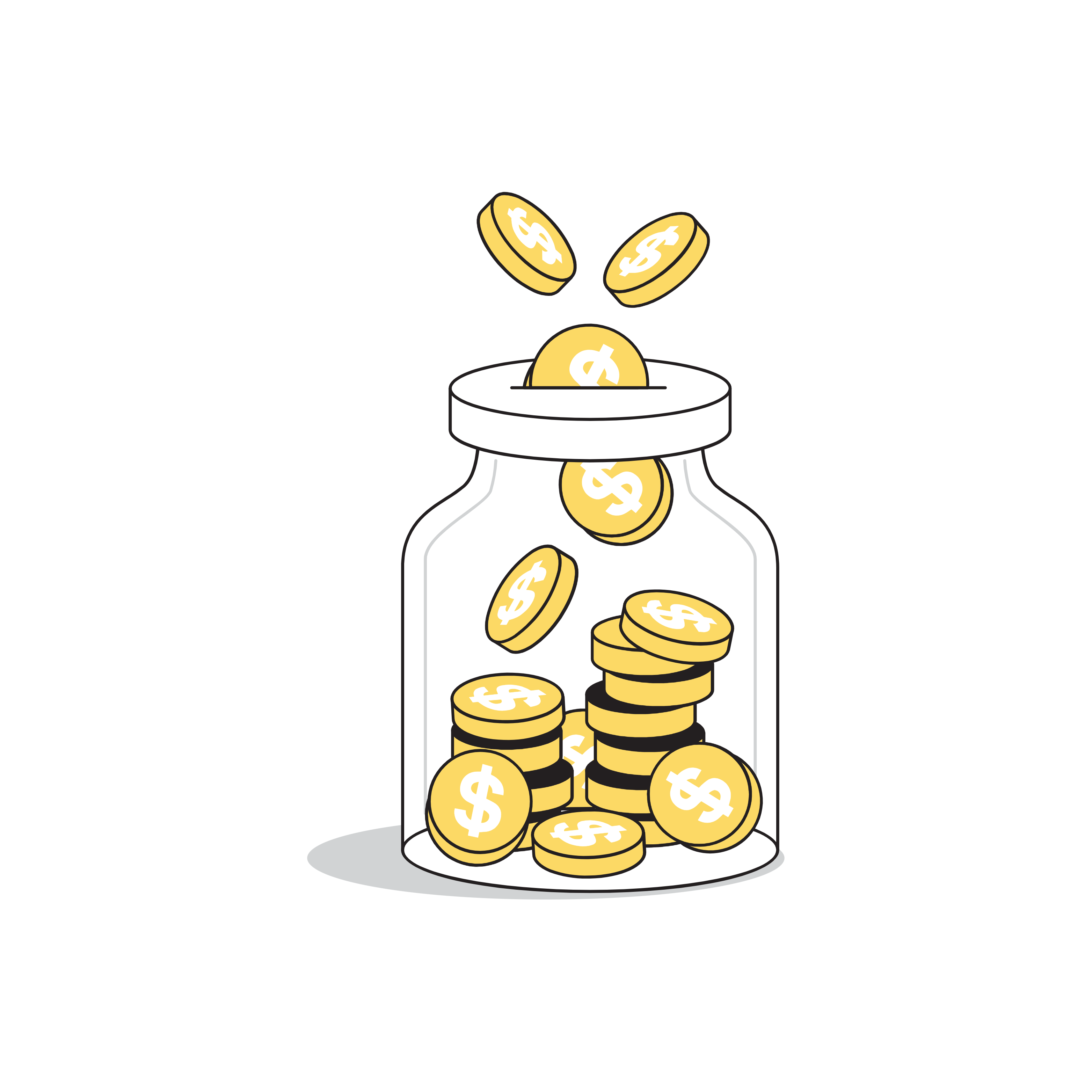 Badger savings jar illustration